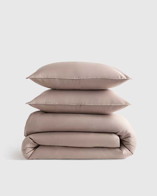 Stone Organic Cotton Sateen Comforter Set