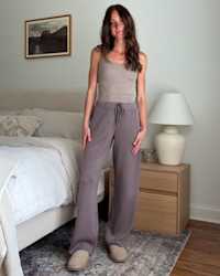 CloudComfort Wide Leg Pants - PDP Video Thumbnail (Dark Taupe, 4x5)