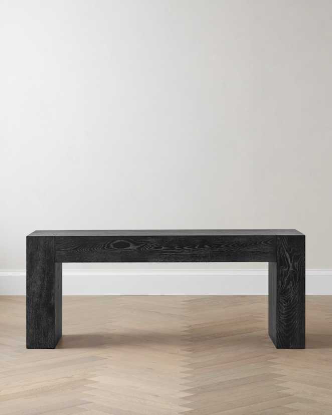 Black Reclaimed Oak Waterfall Console Table