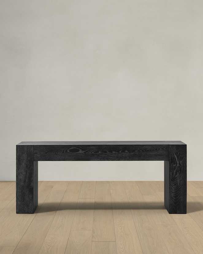 Black Reclaimed Oak Waterfall Console Table