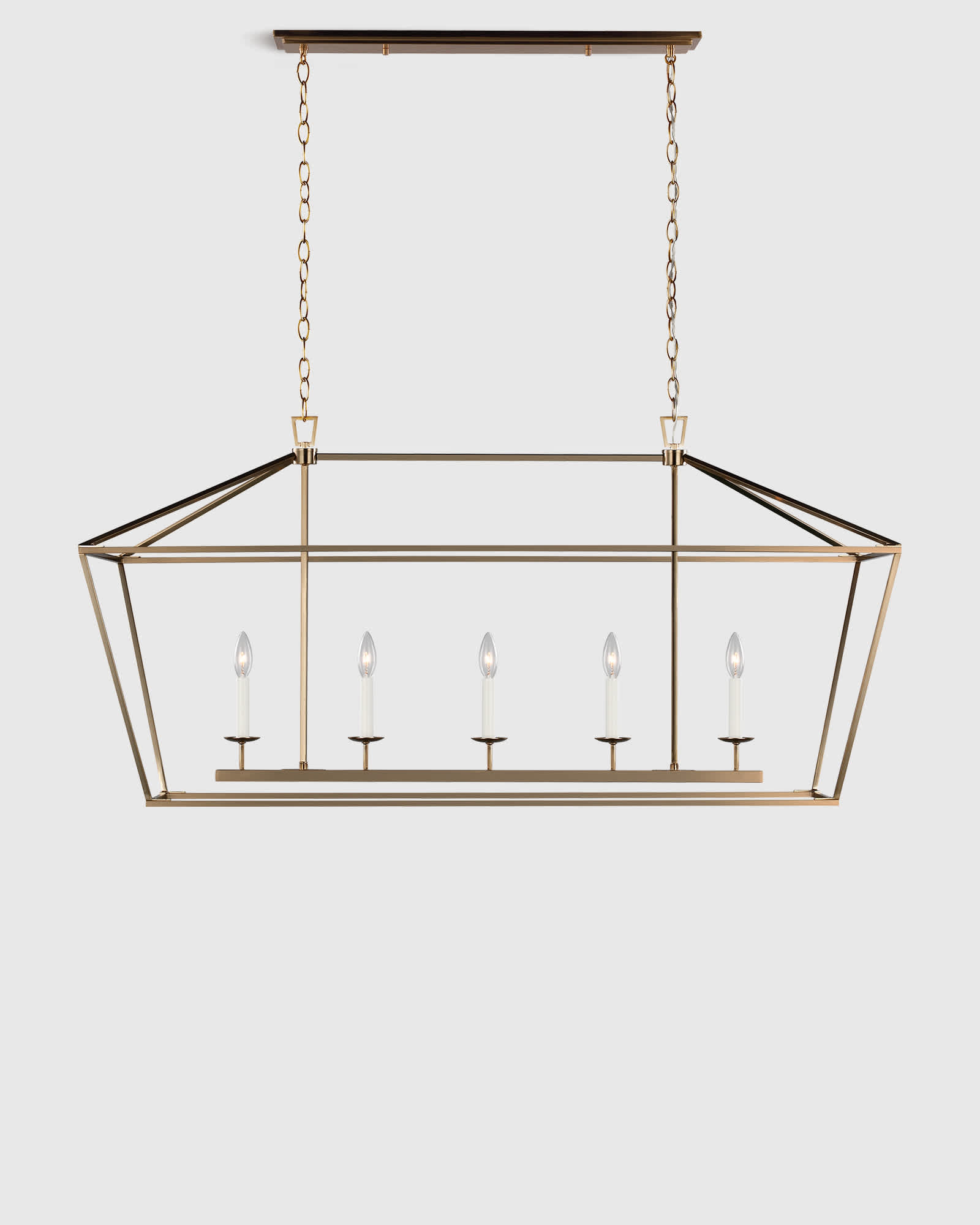 Trad Lantern Wide Front Brass