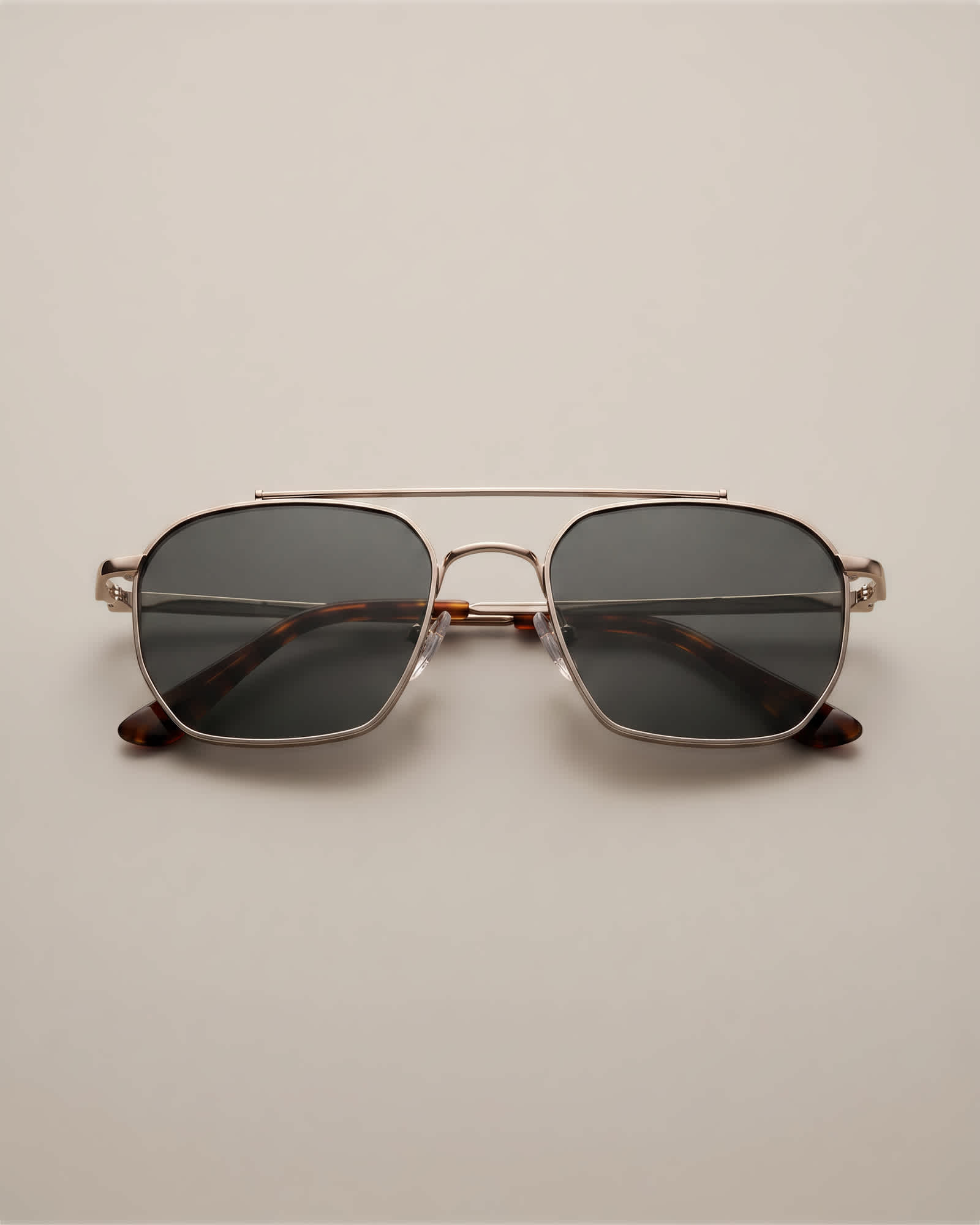 Silver with Green lens Baja Polarized Stainless Steel Sunglasses