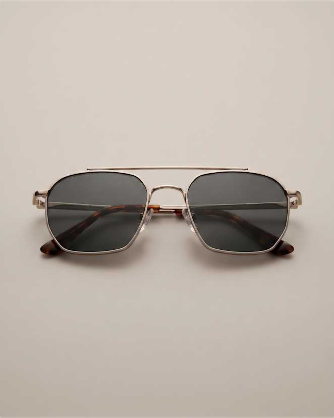 Silver with Green lens Baja Polarized Stainless Steel Sunglasses