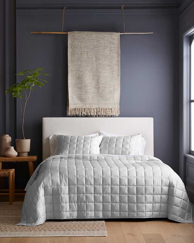 Light Grey Ensemble de courtepointe en bambou