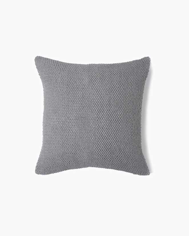 Grey Textured Cotton Pillow Cover
