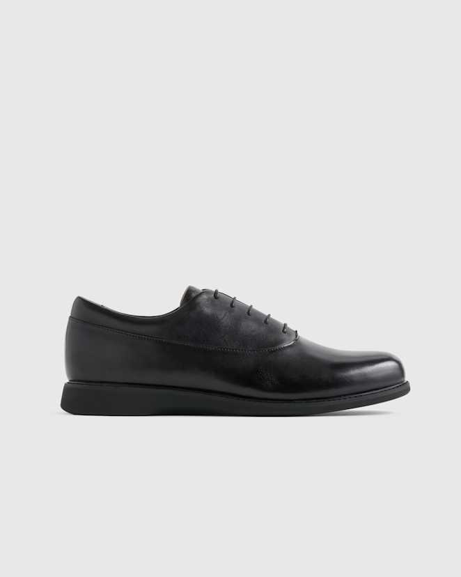 Black Hybrid Crafted Leather Oxford