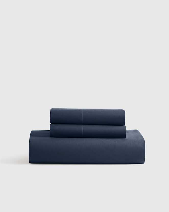Navy Ensemble de draps contours en percale biologique frais