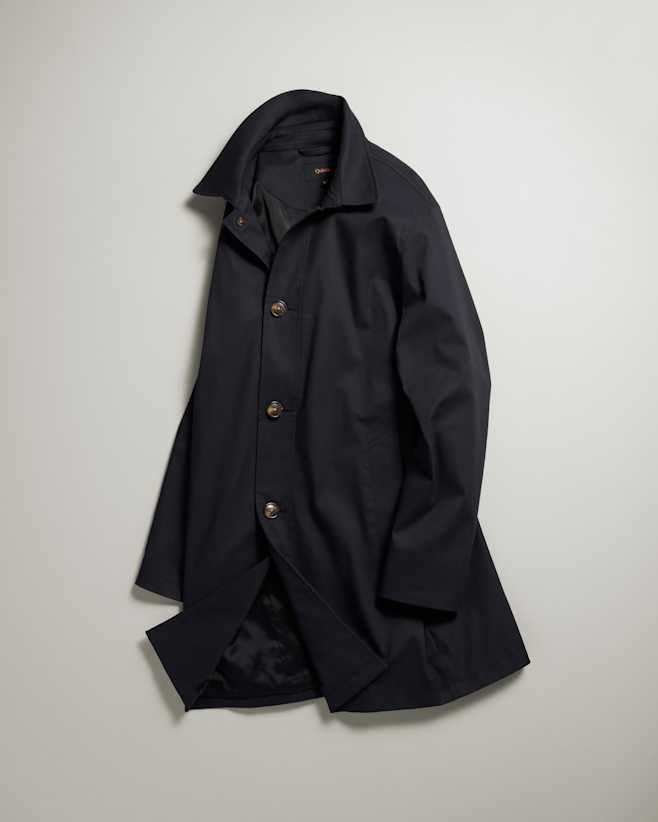 Midnight Black Comfort Stretch Trench Coat