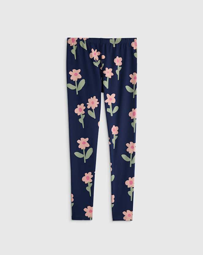 Navy Daisies Organic Cotton Leggings