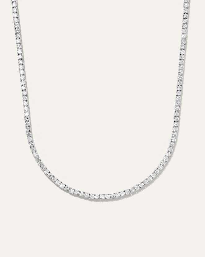 White Gold 14K Gold Lab Grown Diamond Tennis Necklace - 7ctw