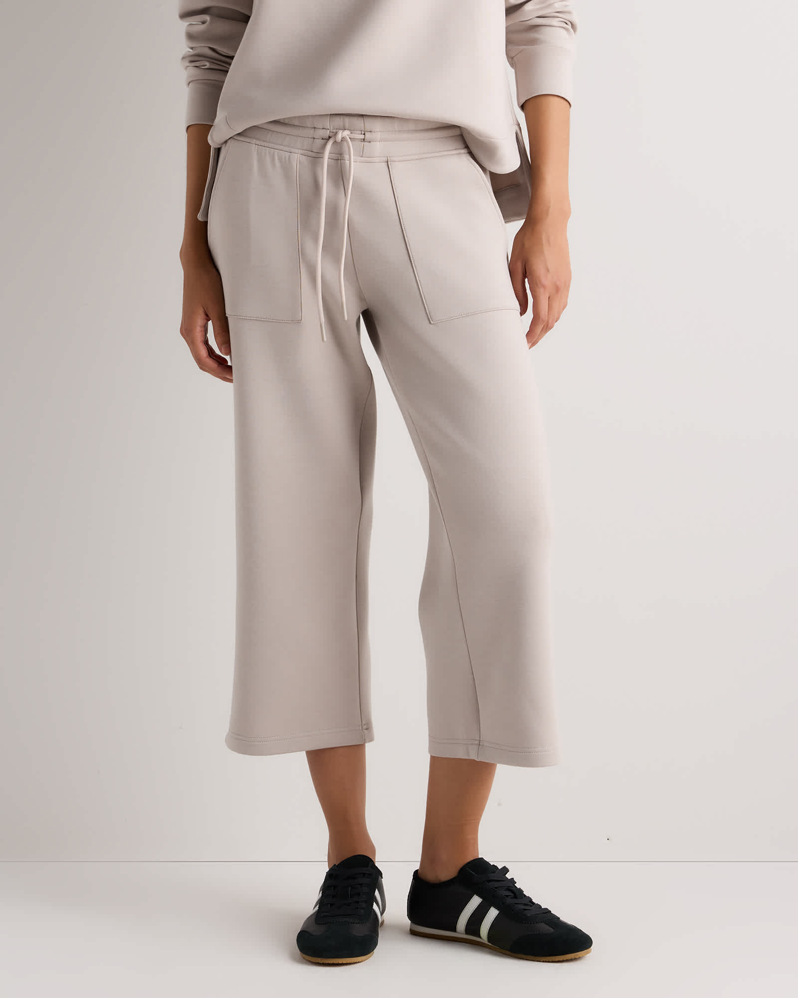 Pebble Beige CloudComfort High-Rise Cropped Sweatpants