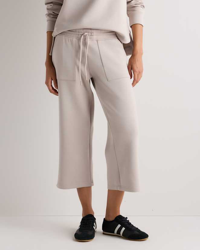 Pebble Beige CloudComfort High-Rise Cropped Sweatpants