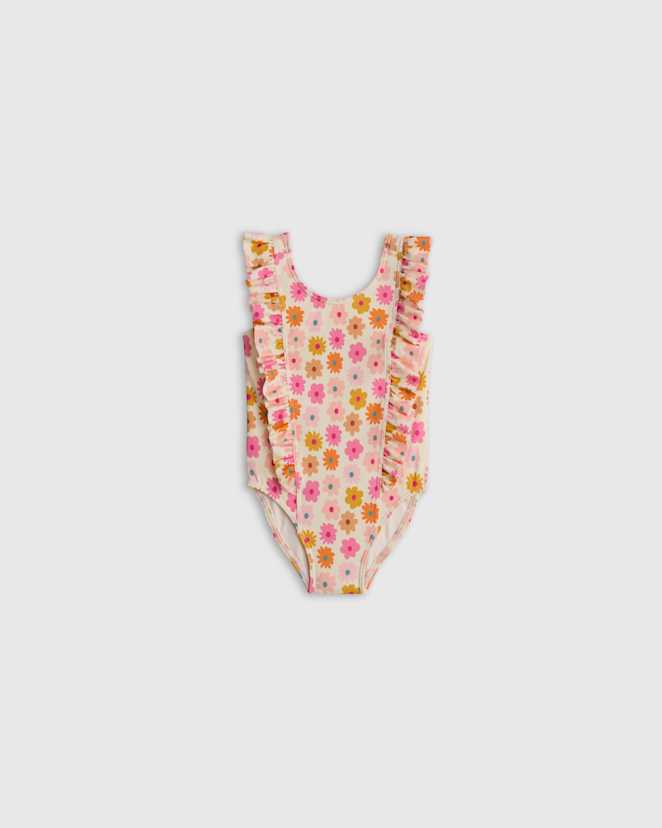 Multi Daisy Ruffle One Piece Swimsuit