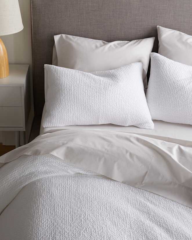 White Organic Luxe Honeycomb Sham Set