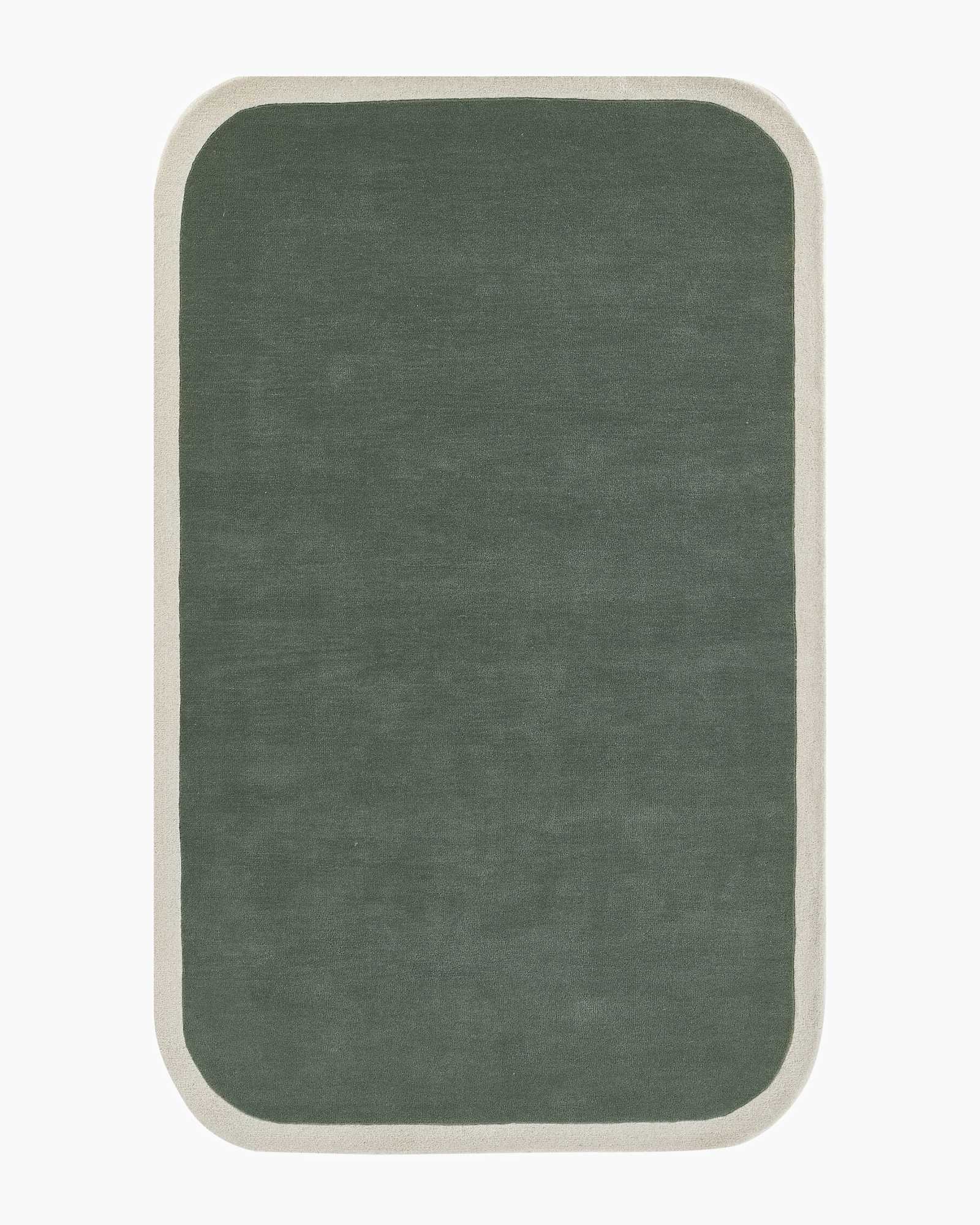 green Colorful Curves Hand-Tufted Rug
