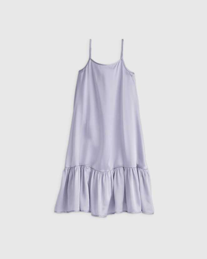 Grey Lilac 100% Washable Silk Dress
