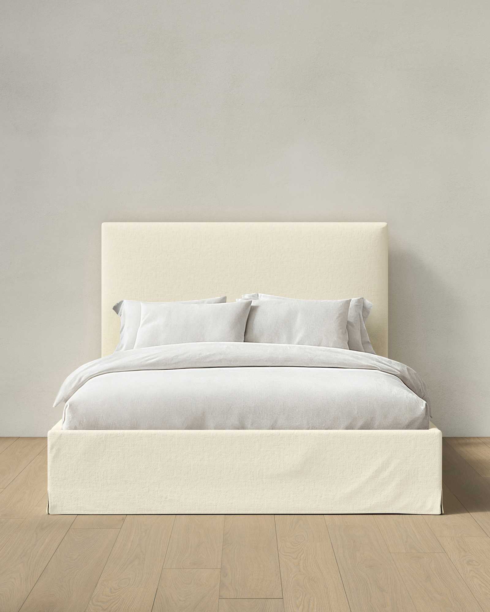 Slipcover Bed Performance Linen Ivory 1