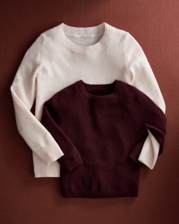 kidscashmeresweater Minimal Pink Washable Cashmere Crewneck Sweater