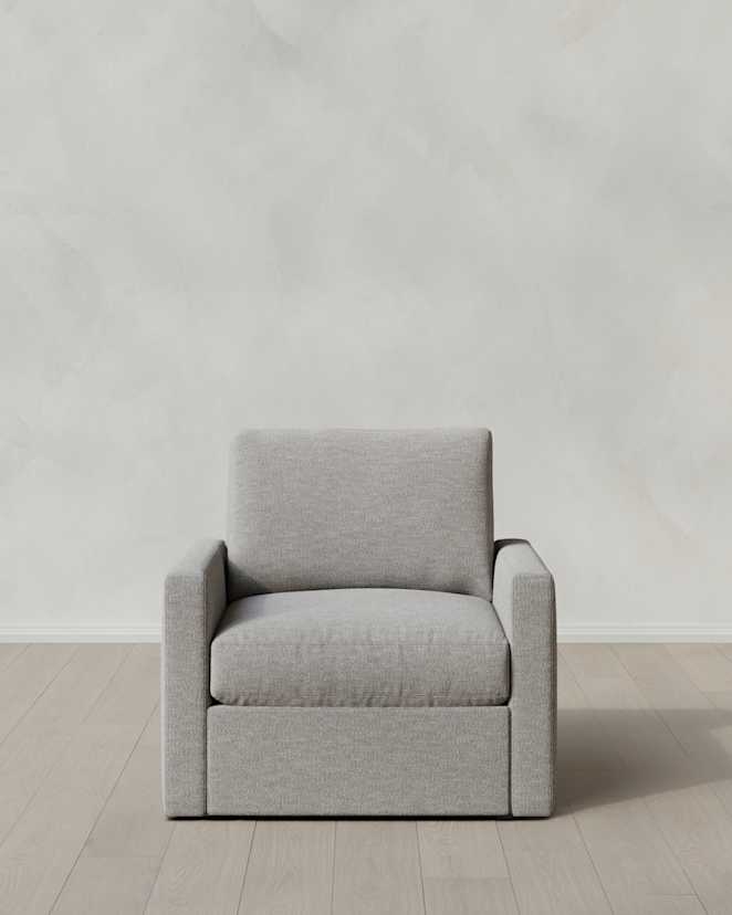 Fog Brennan Swivel Chair in Performance Basketweave