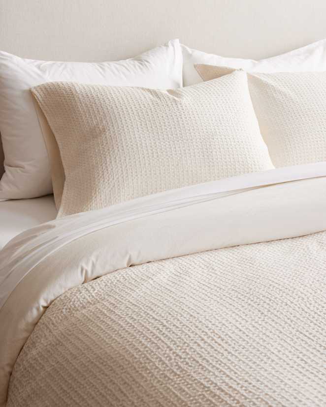 Undyed Organic Luxe Honeycomb Sham Set