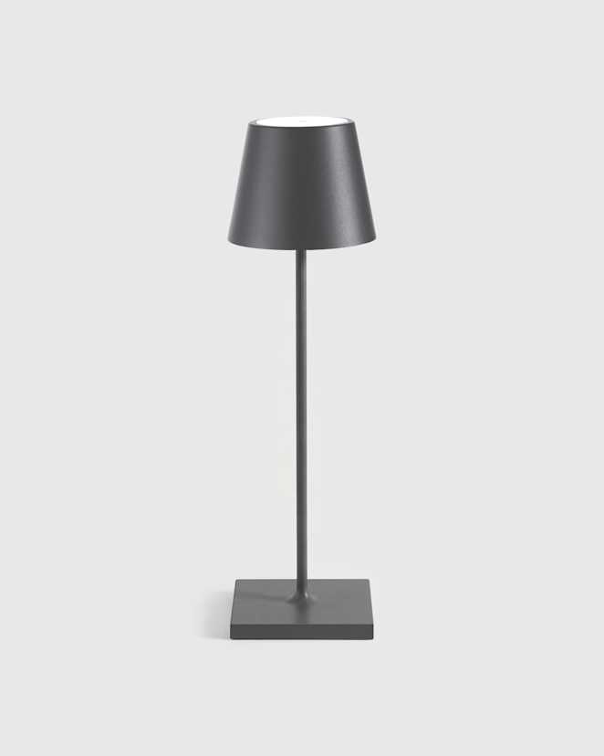 Dark Grey Poldina Pro Rechargeable Table Lamp by Zafferano