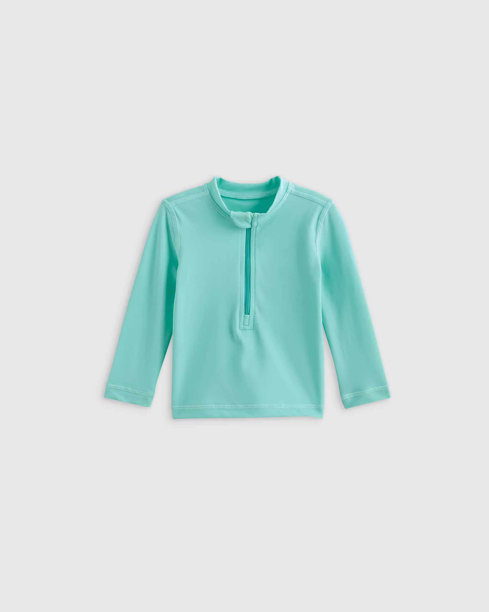 frozen-blue Long Sleeve Zip-Up Rash Guard