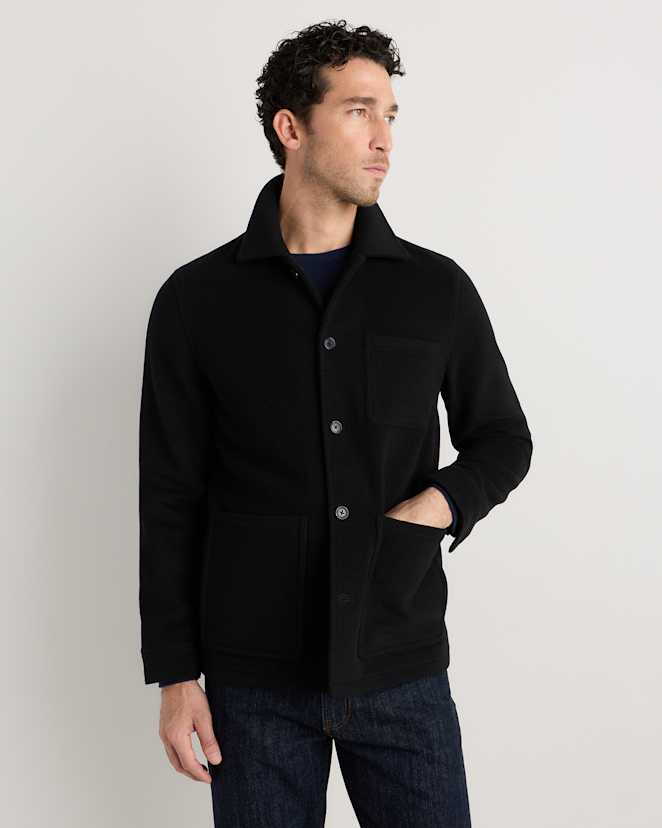 Black Wool Cashmere Chore Jacket