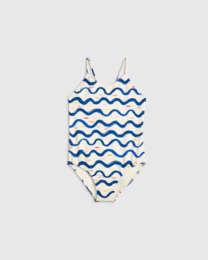 Wavy Fish One-Piece Swimsuit