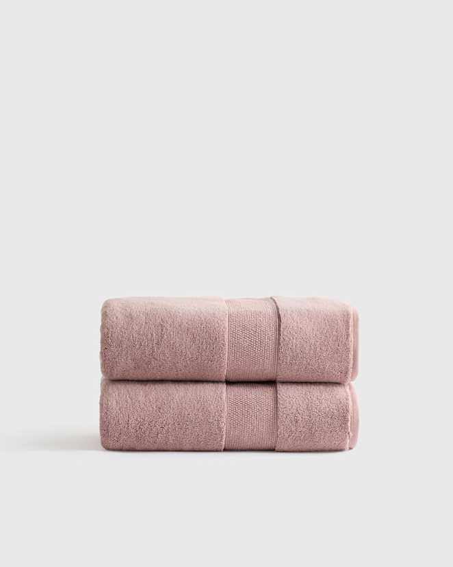 Dusty Mauve Classic Organic Turkish Cotton Bath Towel (Set of 2)