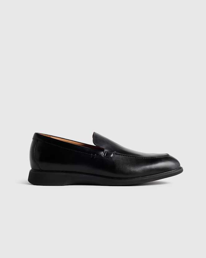 Black Hybrid Italian Leather Penny Loafer