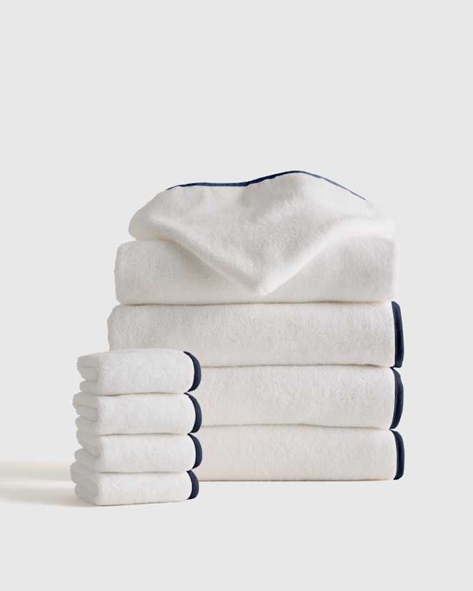 Navy Organic Turkish Cotton Kids Bath Bundle 8-Pack