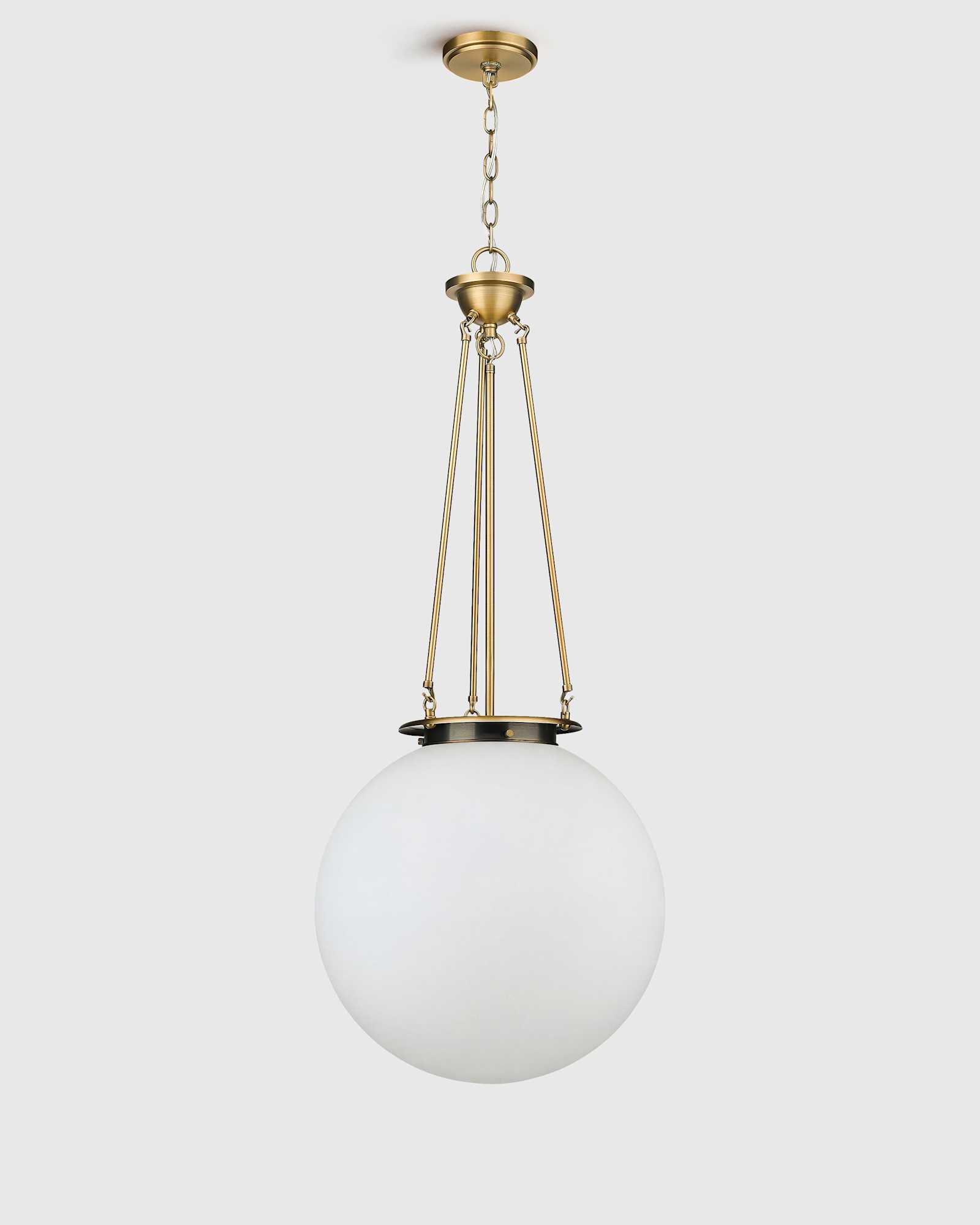 Antiqued Steel and Glass Globe Pendant Light(1)