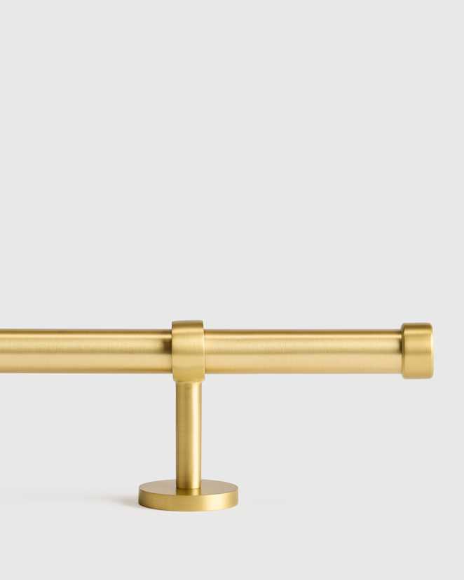 Brass Solid Brass Curtain Rod Set with End Cap Finial