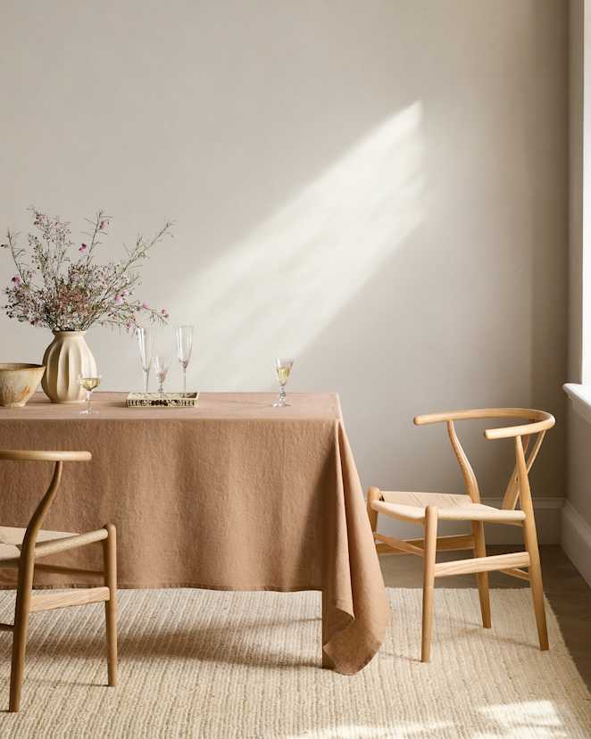 Latte European Linen Tablecloth