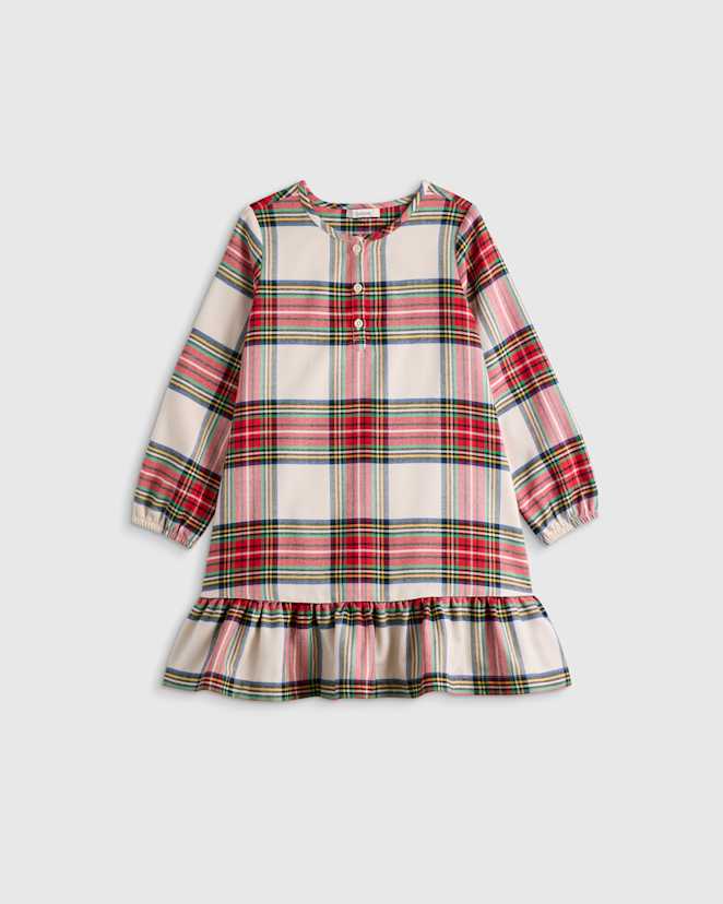 U--1082-HOLTTN-toddler Holiday Tartan Holiday Flannel Nightgown