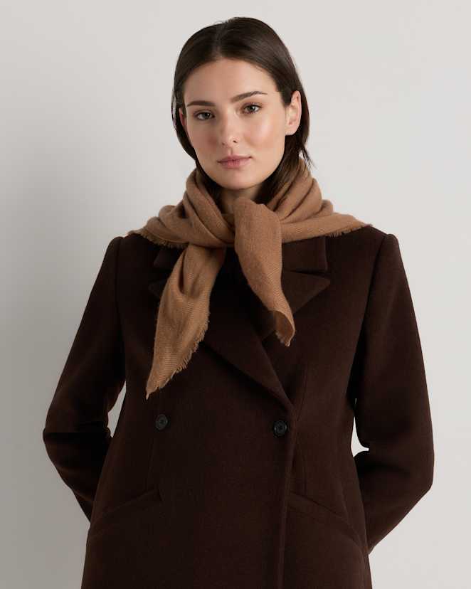 Teak Mongolian Cashmere Square Scarf