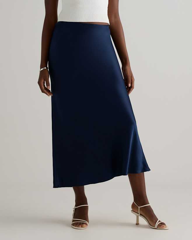 W-SKT-9-NVY-1513 EDITED copy Navy 100% Washable Silk Maxi Skirt