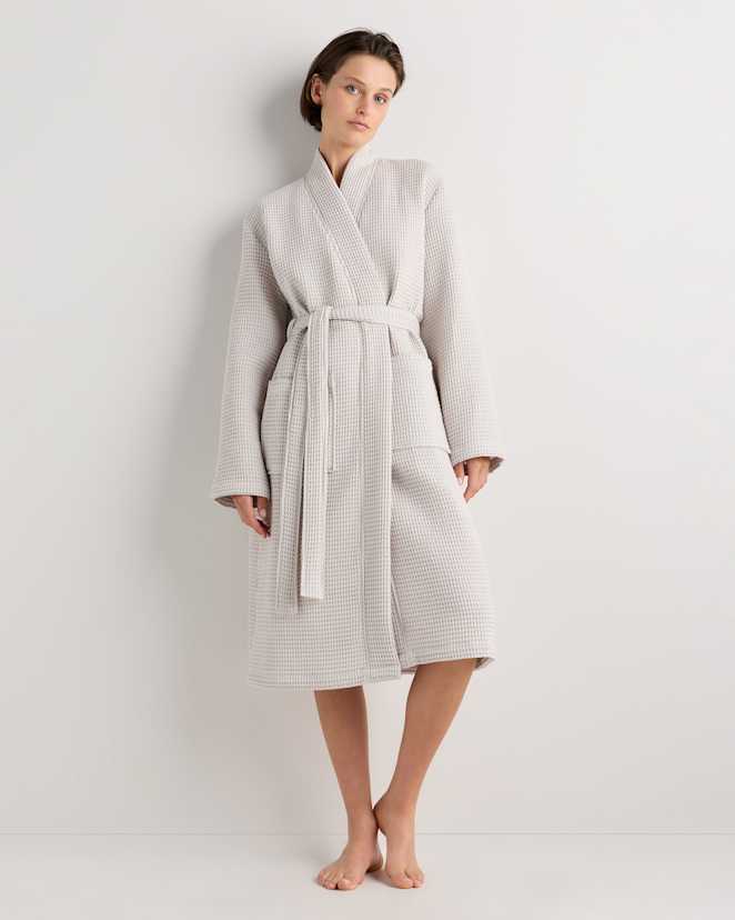 Silver Organic Turkish Waffle Robe