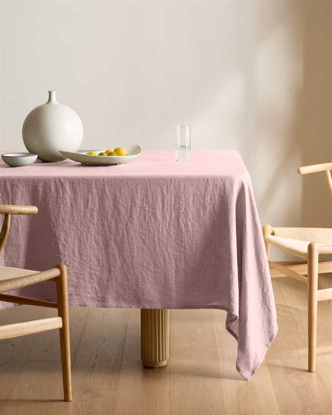 Dusty Mauve European Linen Tablecloth