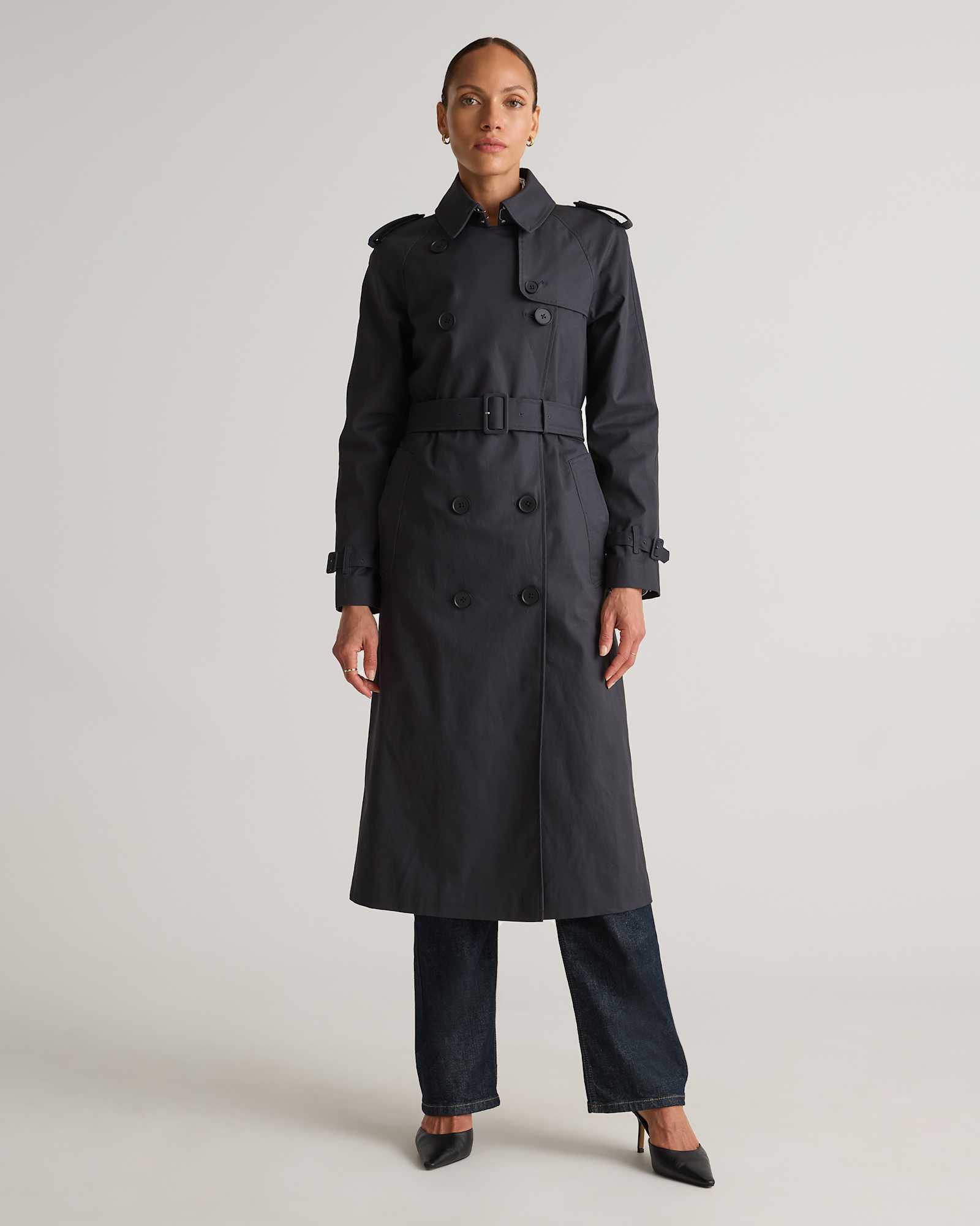 W-JKT-155-MDBLK 1480 EDITED midnight-black Comfort Stretch Long Trench Coat