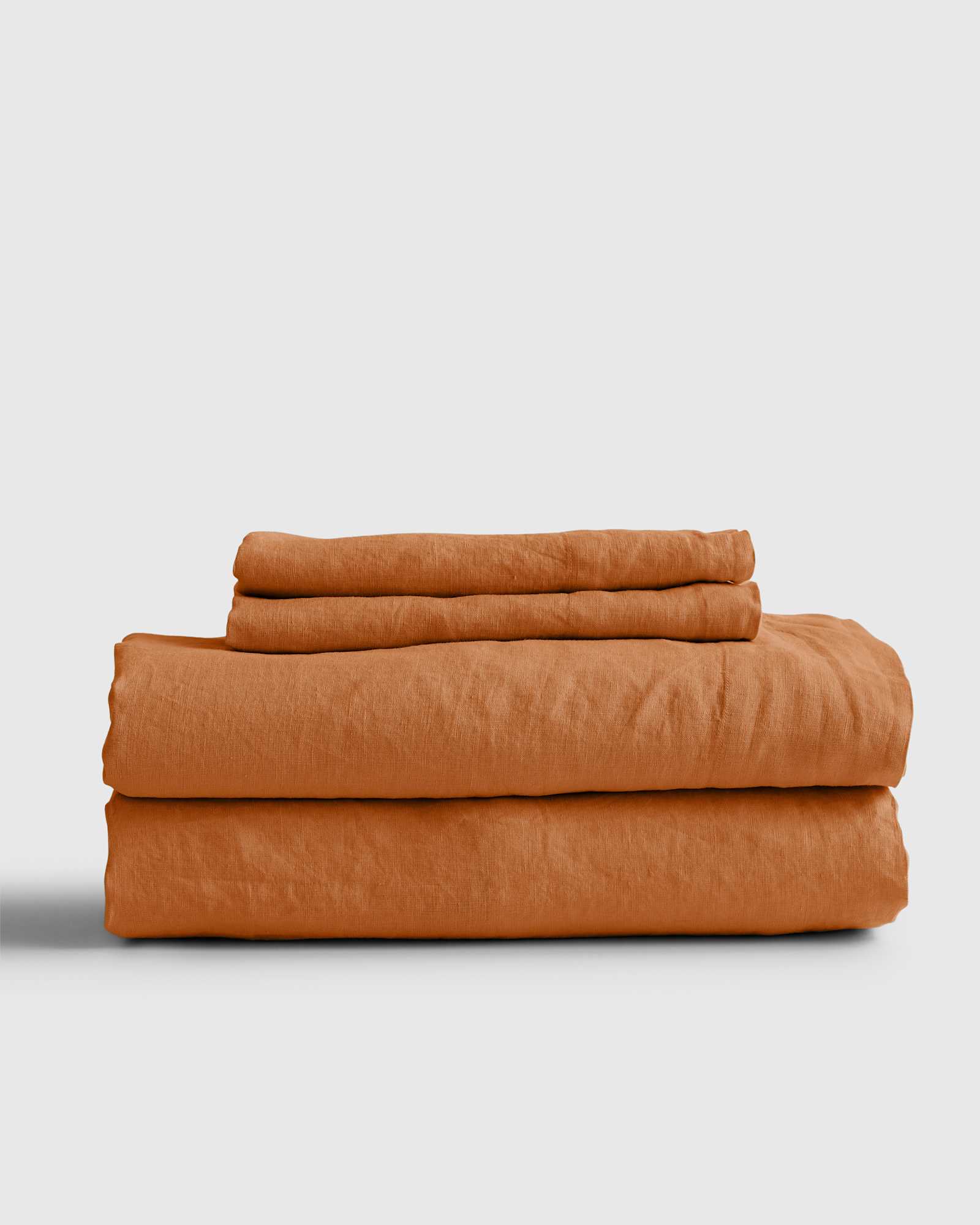 terracotta European Linen Sheet Set