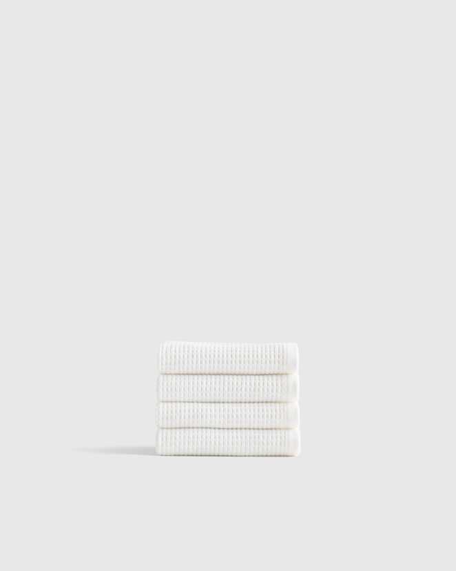 White Turkish Waffle Terry Washcloth (Set of 4)