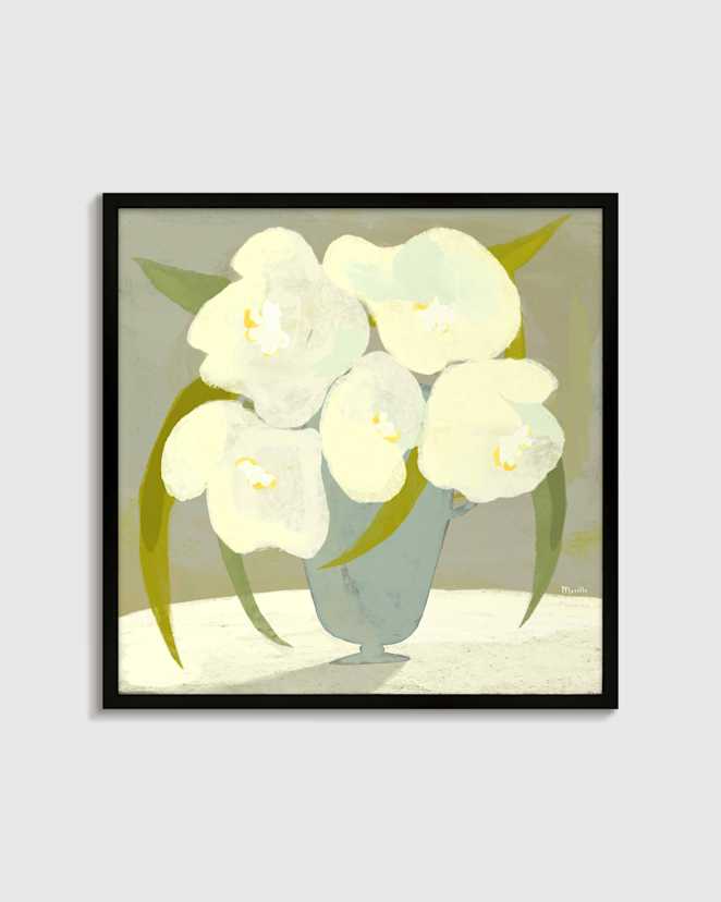 Black Vase with White Flowers by Marco Marella
