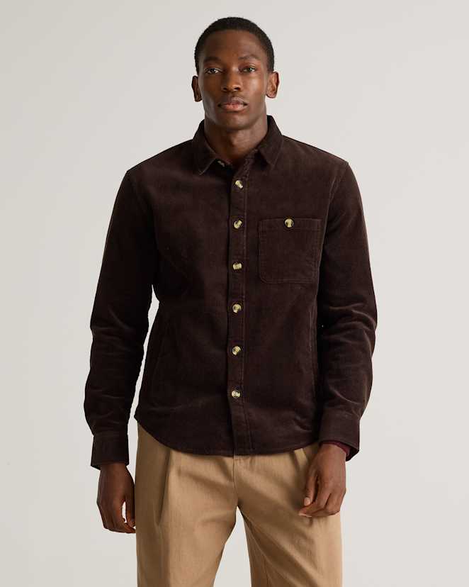 Espresso Organic Stretch Corduroy Overshirt