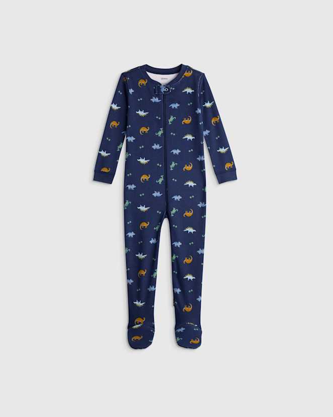 U--834 100 Organic Cotton Footie Pajama Little Dinos 15855 CROPPED Little Dinos 100% Organic Cotton Footie Pajama