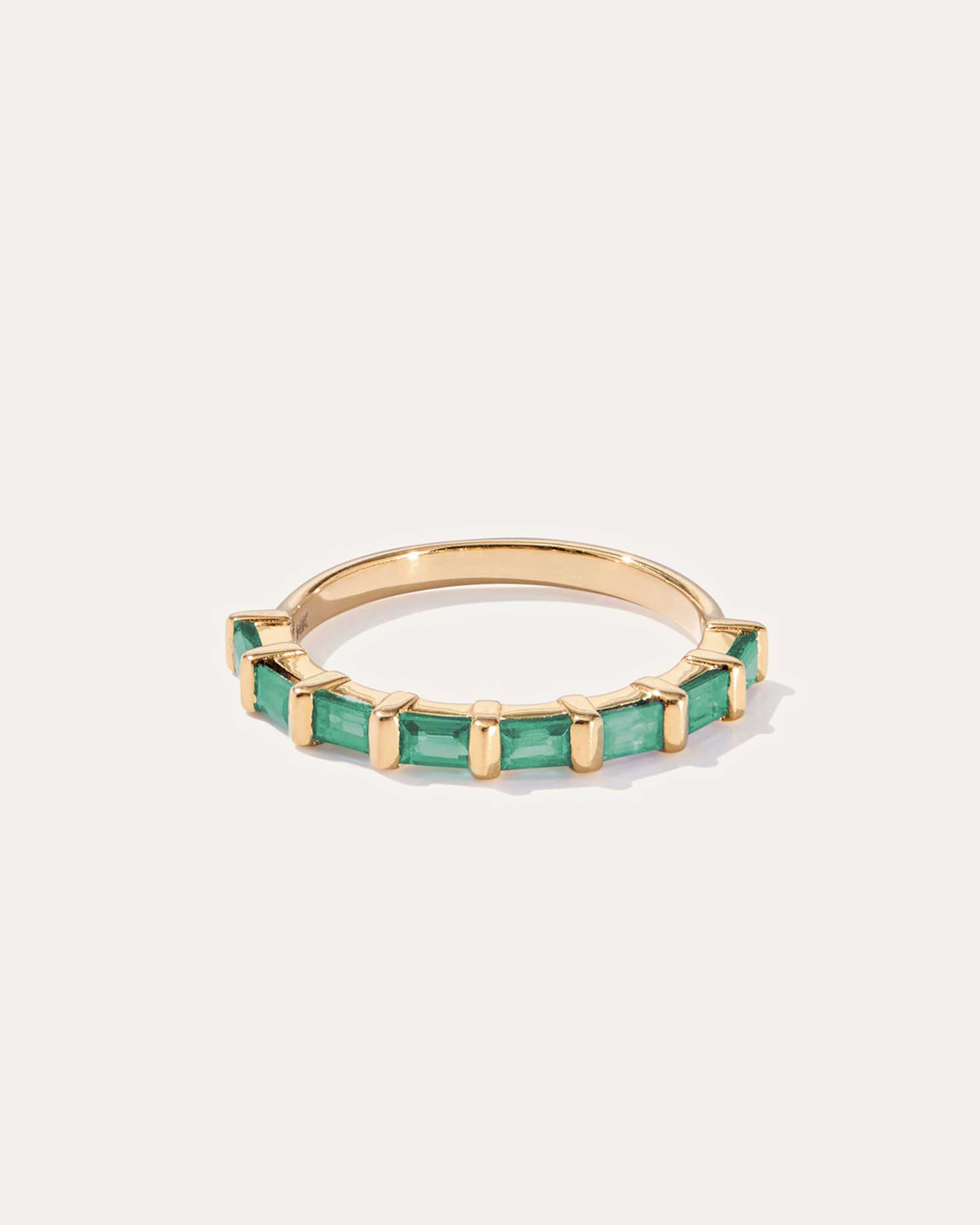 14K Gold Emerald Baguette Band 1