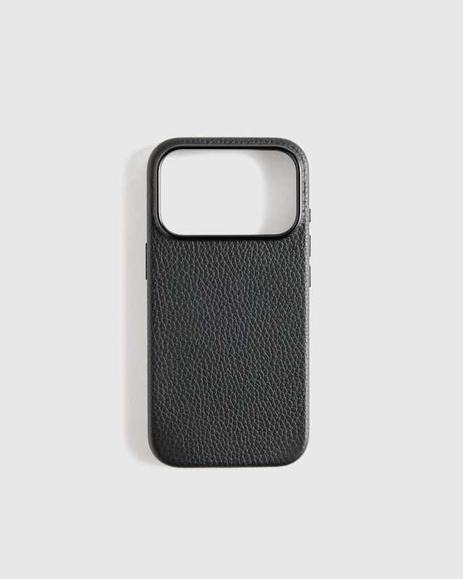 Black Leather Phone MagSafe Case
