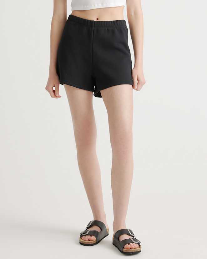 Black Organic Heavyweight Fleece Sweatshort