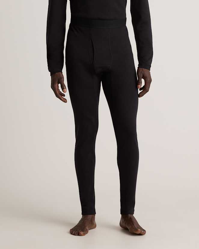 Black 100% Merino Wool Cold Weather Base Layer Bottoms