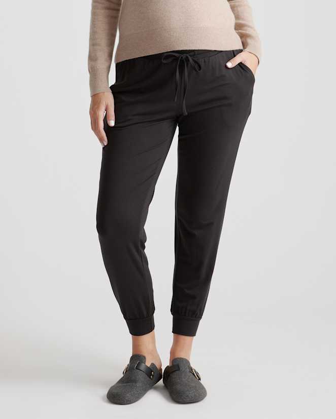 Black Tencel Jersey Maternity Under Belly Lounge Joggers